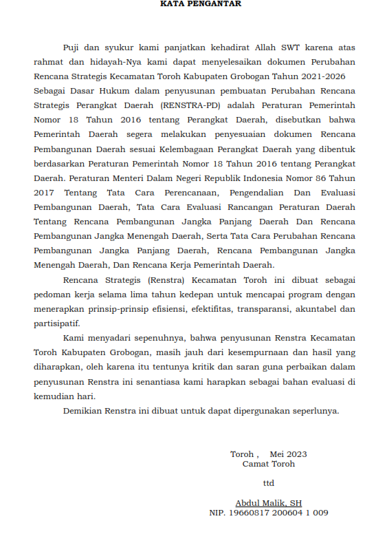 Renstra Pendahuluan